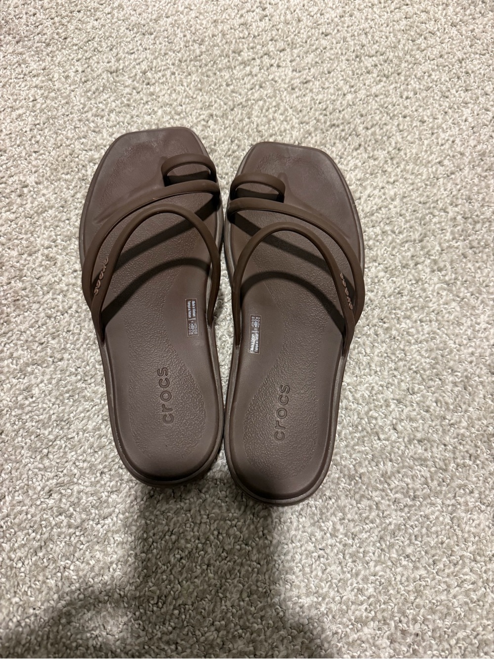 CROCS Women's Brown Strappy Slide Sandals